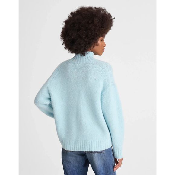 Madewell Alpaca Blend Turtleneck Sweater Sky Blue Hi Low NT592 XS NWT - Picture 14 of 14